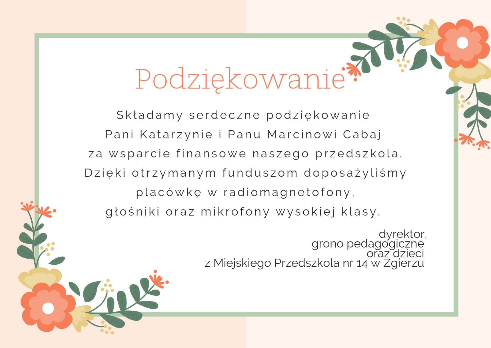 podziękowanie