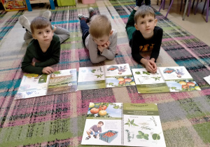 Chłopcy dowiedzieli się skąd pochodzą ekologiczne warzywa i zioła.