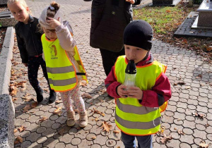 chłopiec przygląda się pomnikom