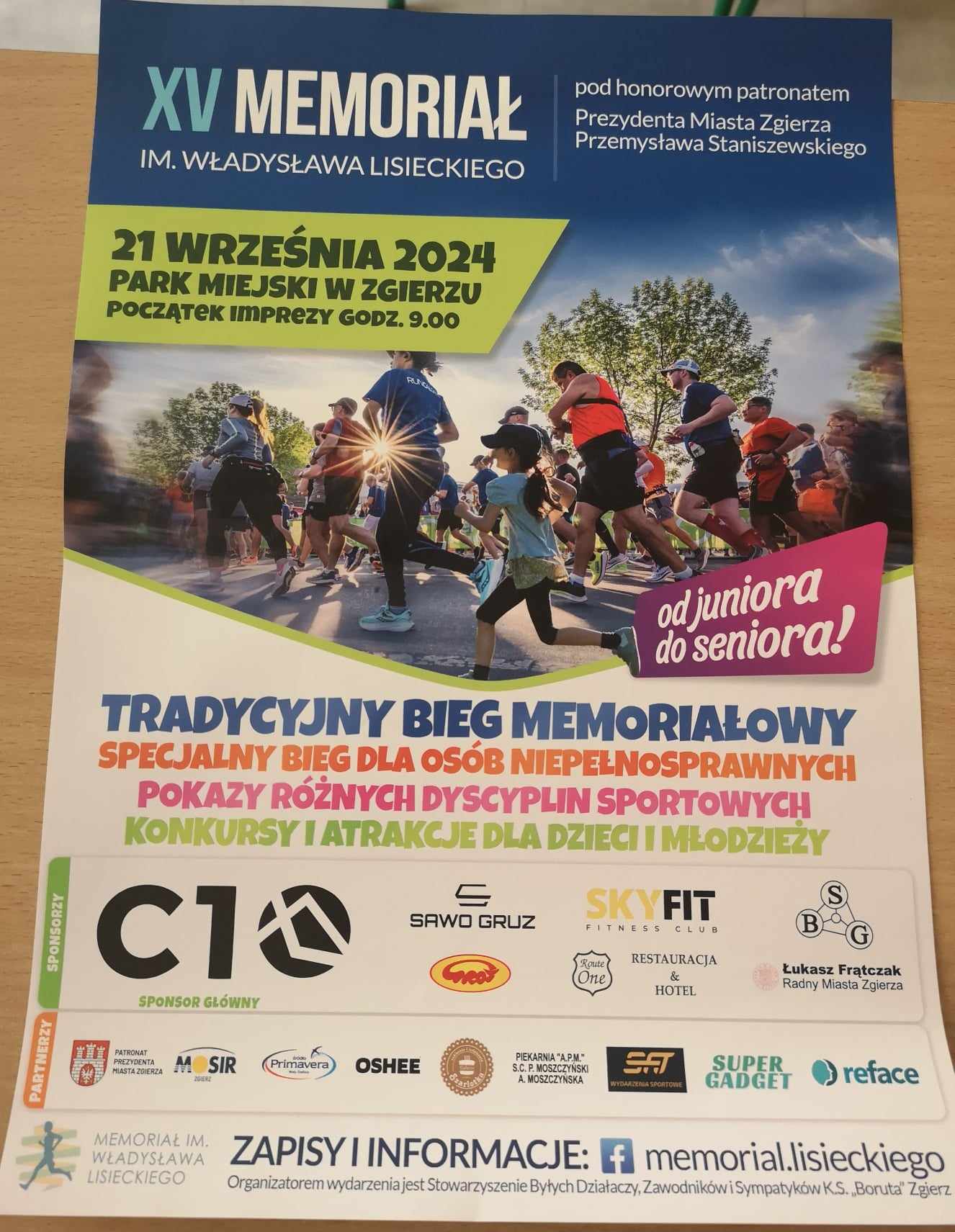 Plakat informujacy o XV Memoriale im. W. Lisieckiego