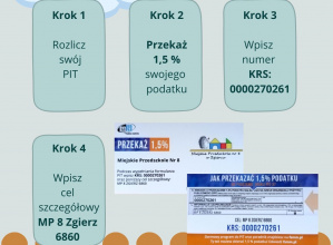 Grafika - przekaż 1,5 % podatku na nasze przedszkole