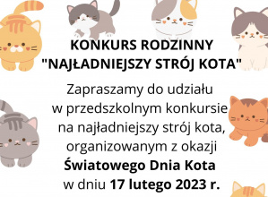 Grafika - informacja o konkursie na najładniejszy strój kota